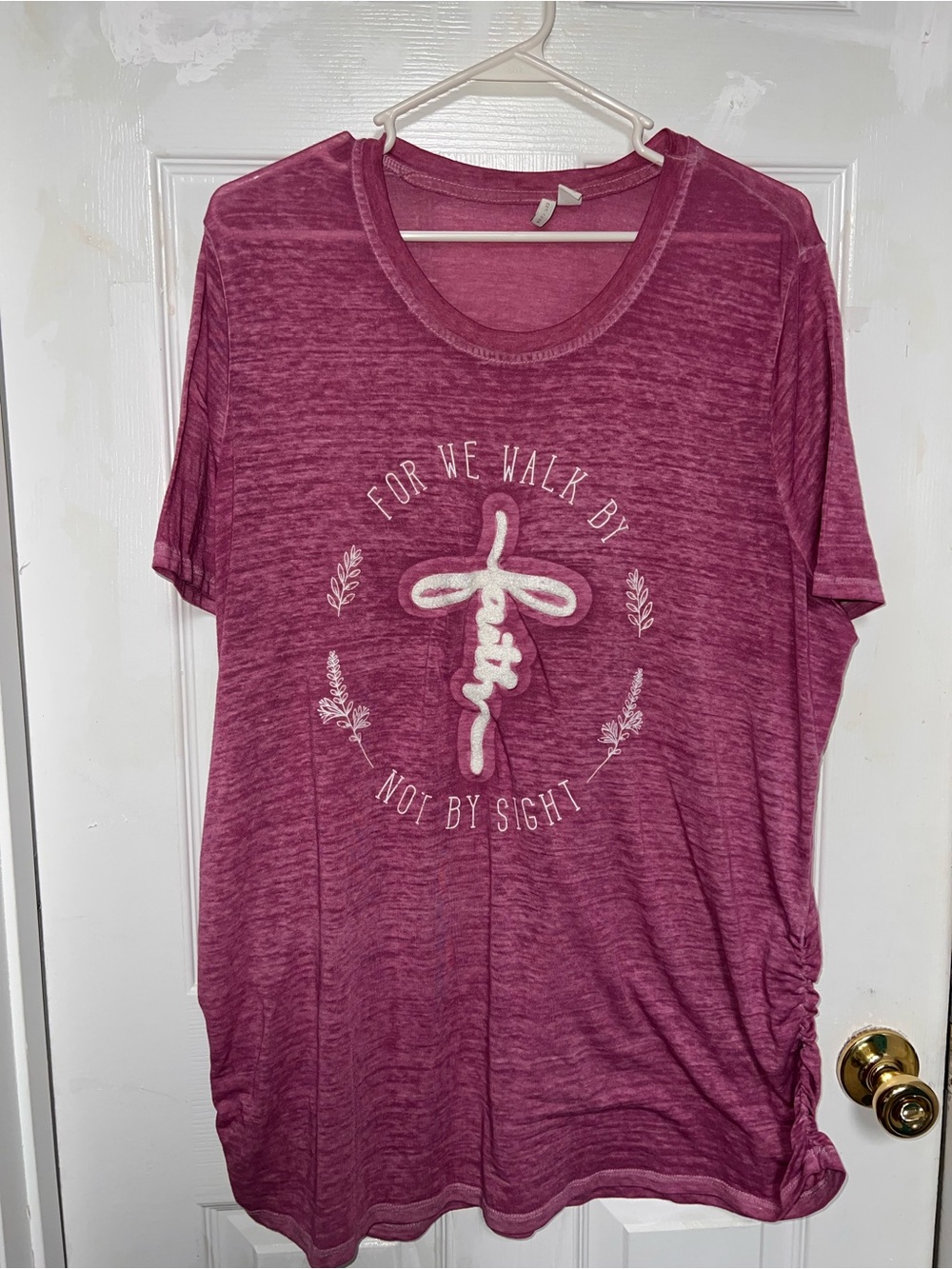 Cato Mauve Short Sleeve Graphic Tee with Inspirational Script